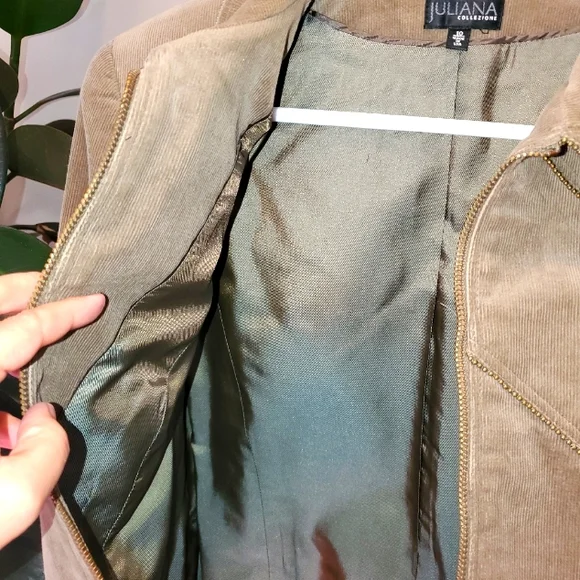Juliana Collezione blazer size 10 corduroy studded zip. Italy - Picture 9 of 12